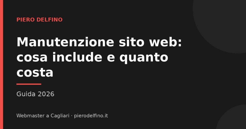 Manutenzione sito web WordPress: cosa include e quanto costa nel 2026