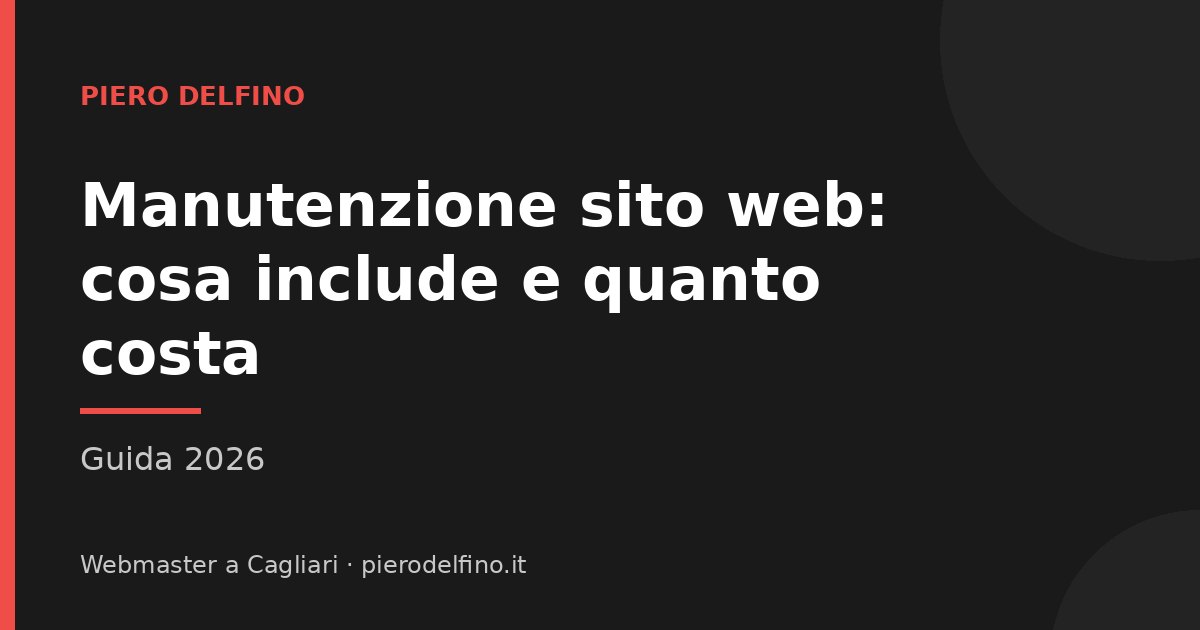 Manutenzione sito web WordPress: cosa include e quanto costa nel 2026