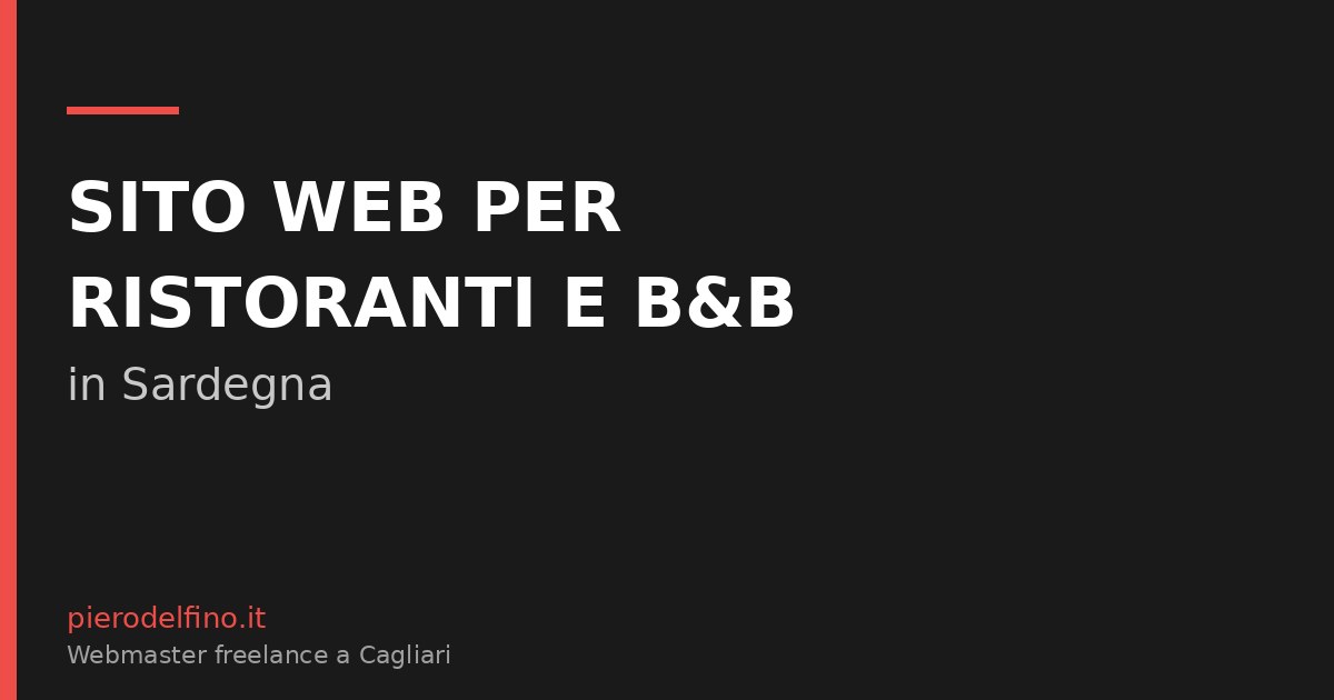 Sito web per ristoranti, B&B e strutture ricettive in Sardegna